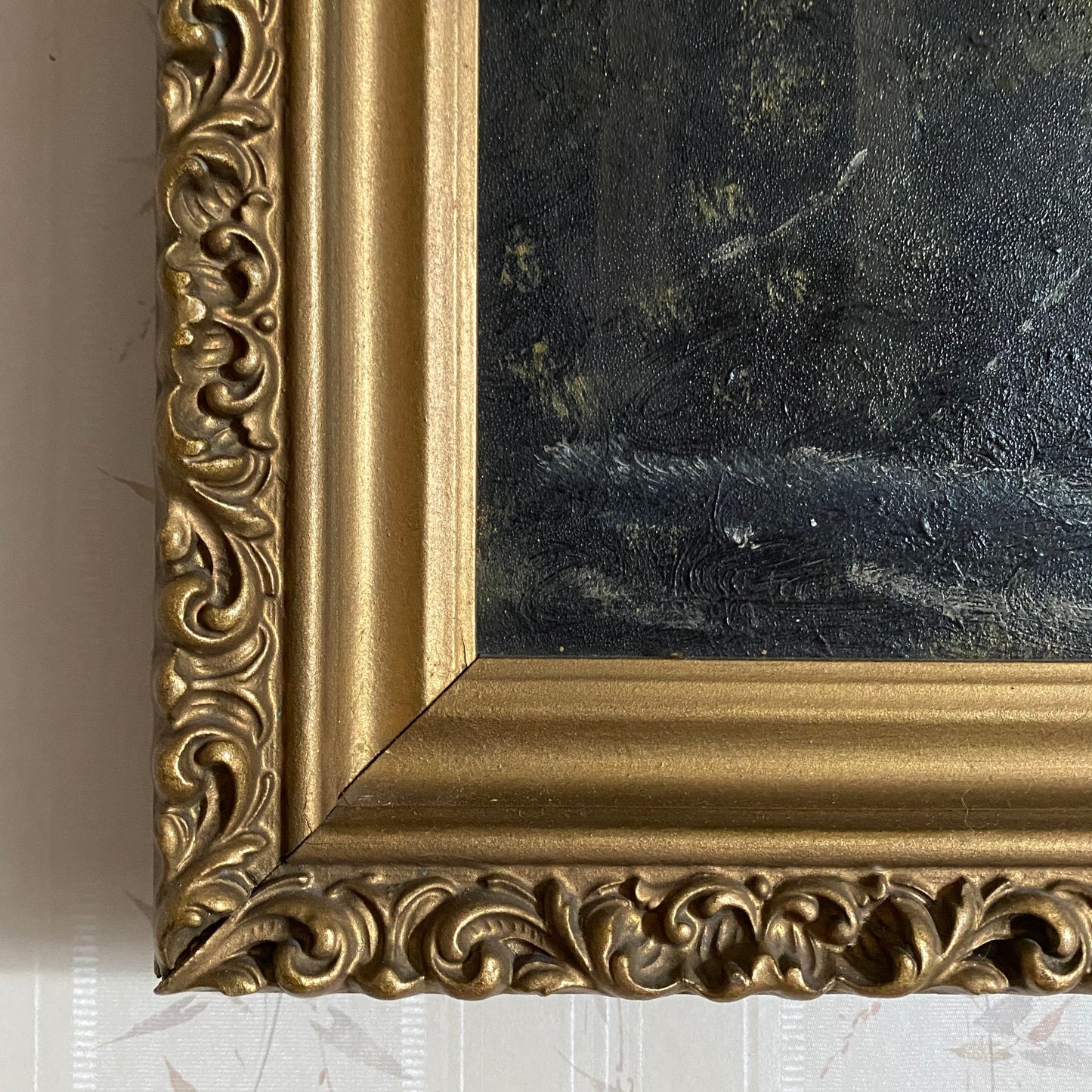 Victorian Framed Oil on Board Cottage Scene