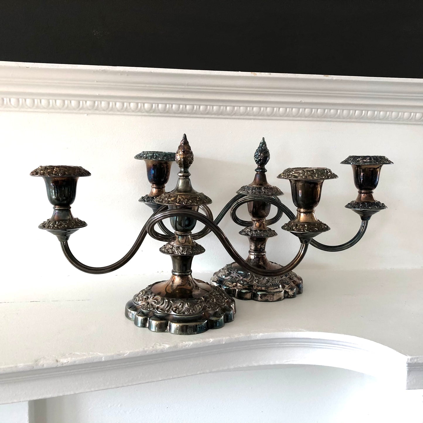 Pair of Silver Plate Candelabras
