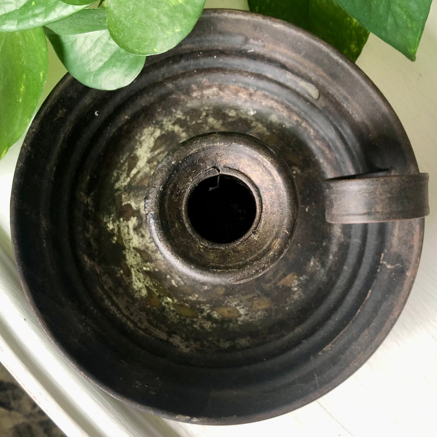 Antique Tin Pushup Finger Candlestick