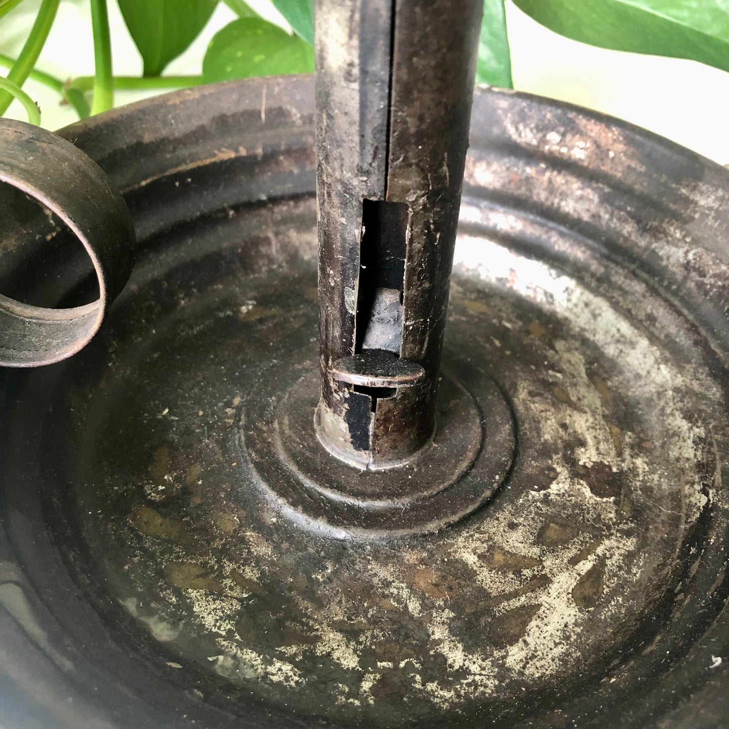 Antique Tin Pushup Finger Candlestick