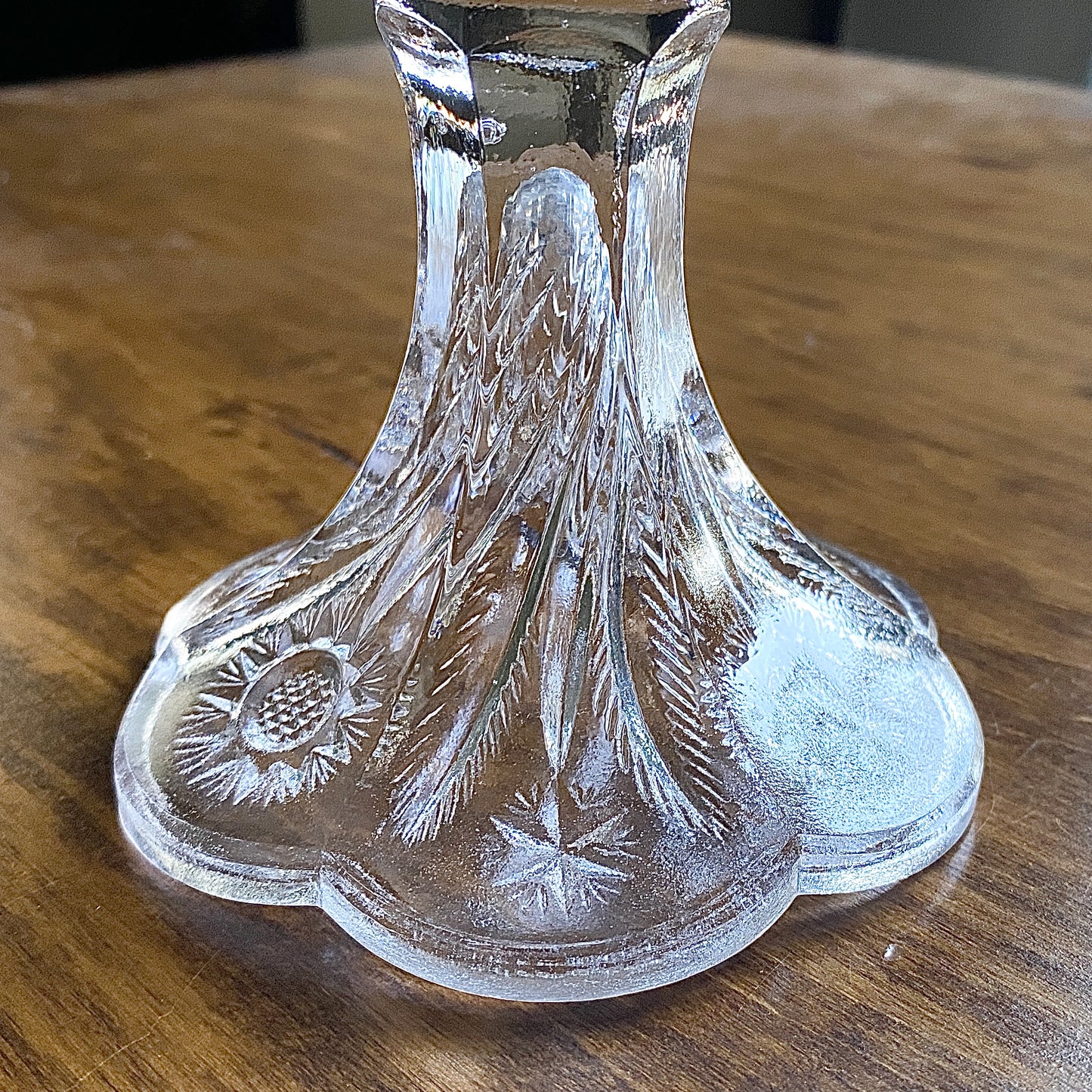 Early Pressed Glass Compote, 'Solar' or 'Feather Swirl' Pattern