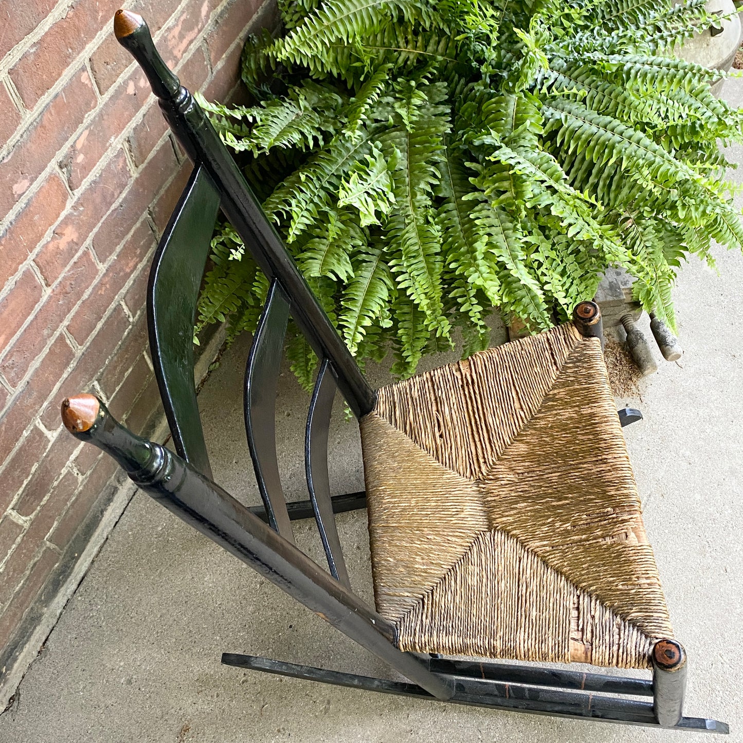 Rush Seat Ladder Back Shaker Style Rocking Chair