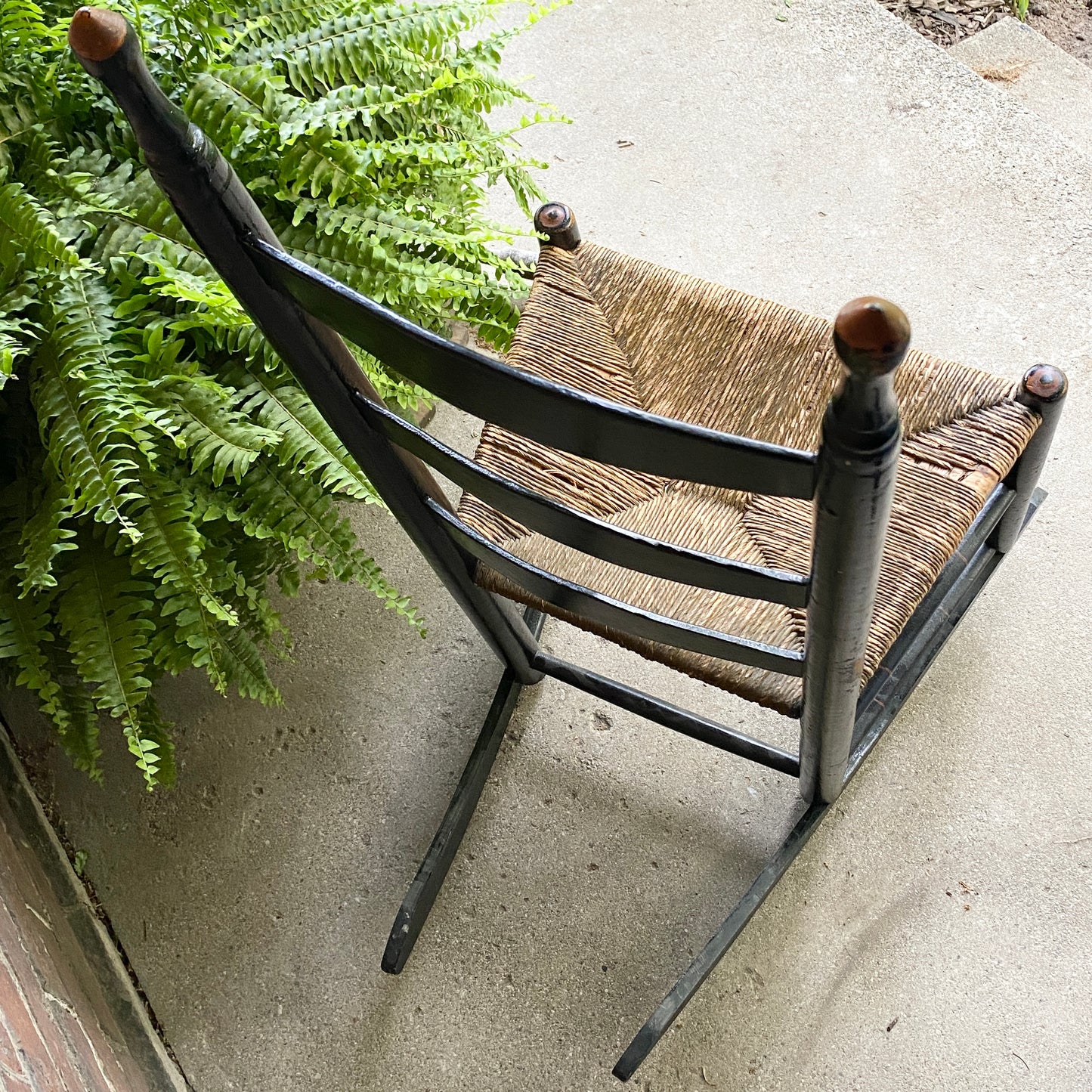 Rush Seat Ladder Back Shaker Style Rocking Chair