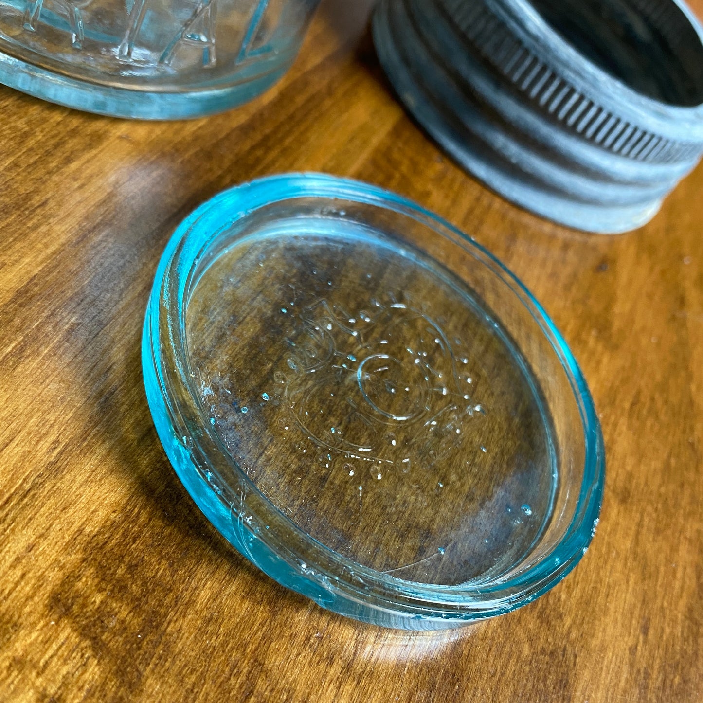 Antique Aqua Crown Jar, Imperial Pint
