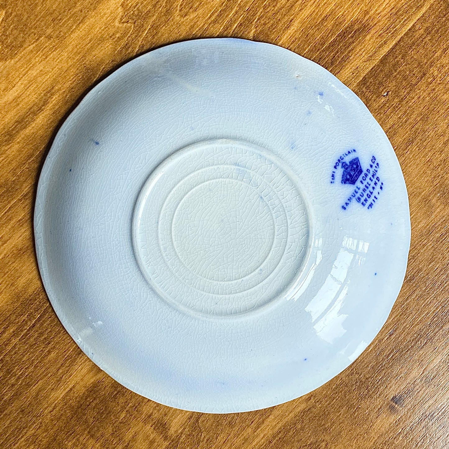Flow Blue Teacup & Saucer 'Milan'