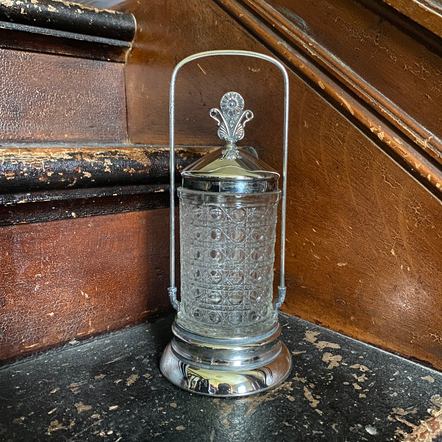 Antique Pressed Glass Pickle Cruet