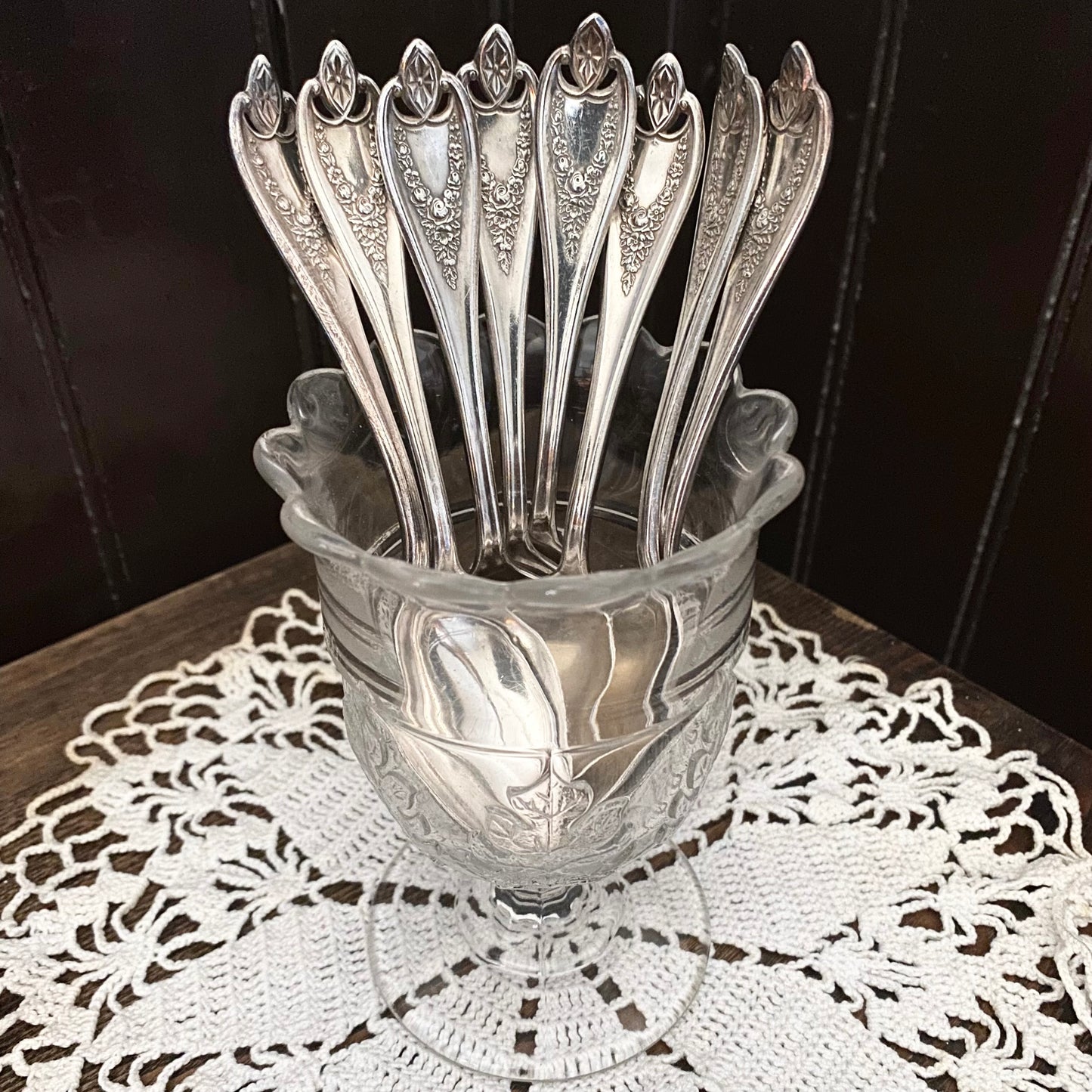Early Pressed Glass Spooner