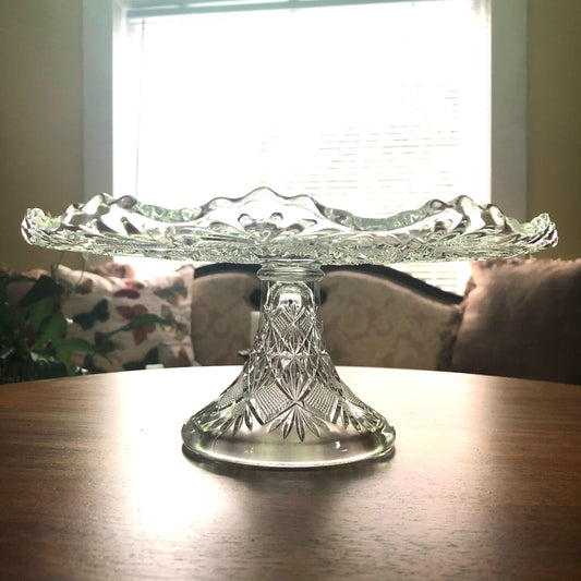 Early Pressed Glass Cake Stand