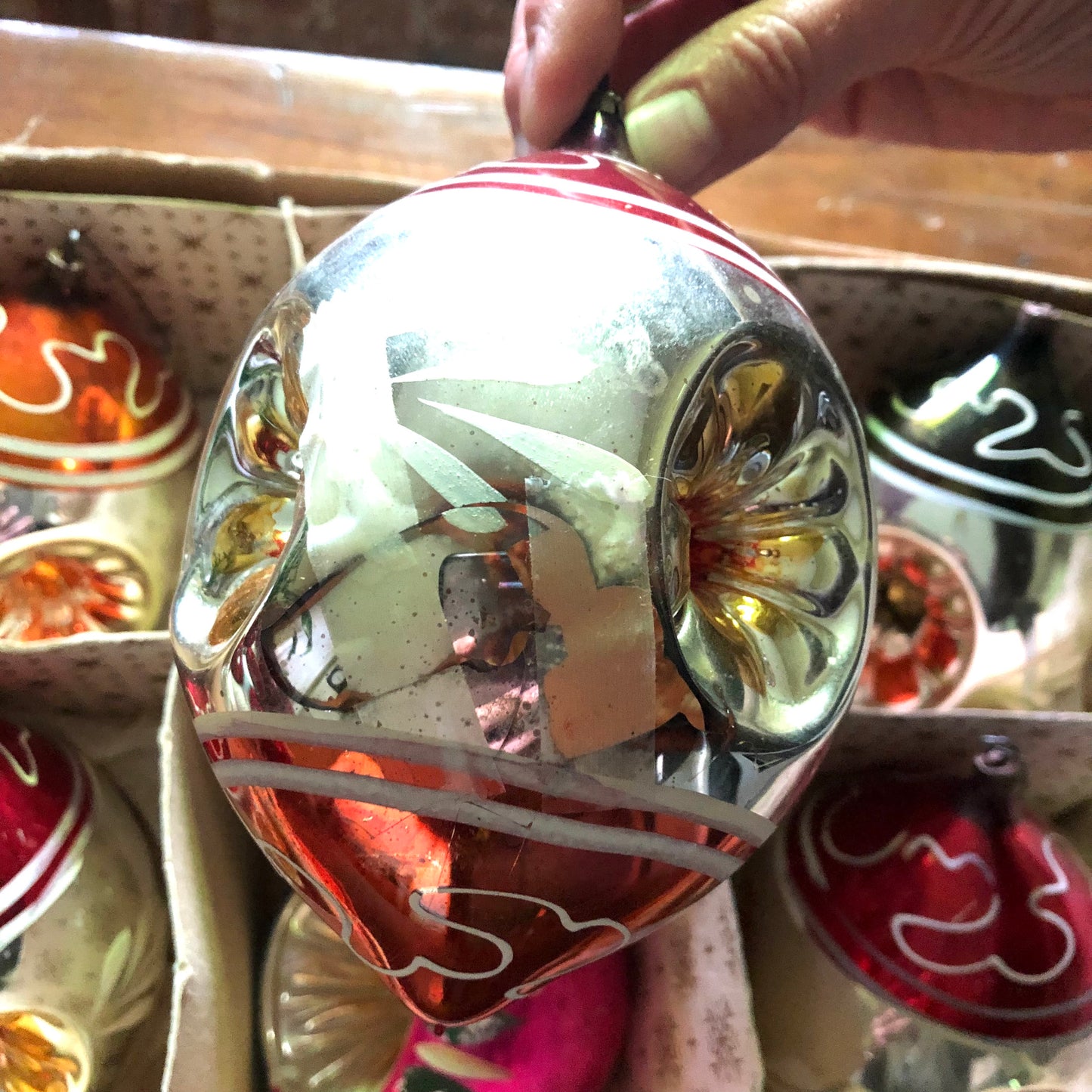 Vintage Mercury Glass Christmas Ball Ornaments