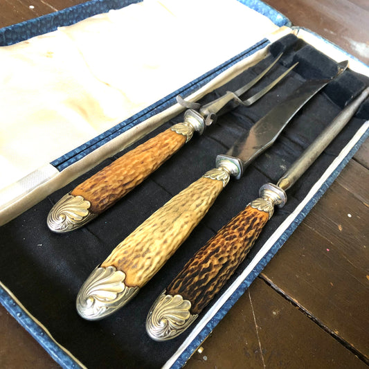 Stag Handled Carving Set by Sheffield